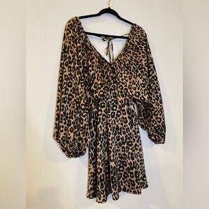 Leopard Print Long Sleeve Dress